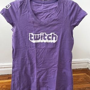 Purple Twitch gaming V neck shirt sz small